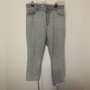Loft Curvy Straight Jean in Vintage Grey Wash size 12 Tall
